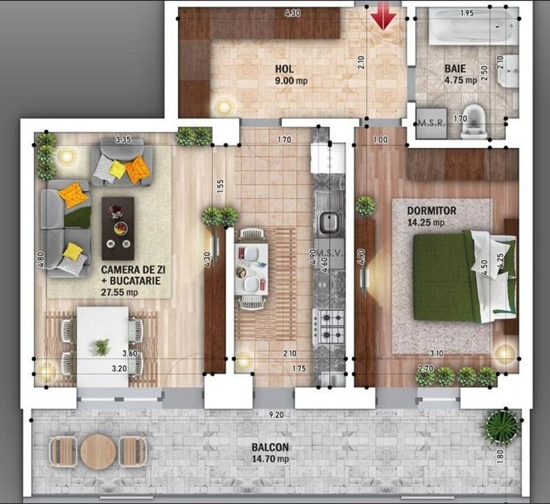 Sector 3, 2 cam., studio lux, 13 min. pe jos Metrou N. Grigorescu,